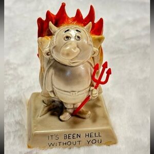 70s Vintage It's Been Hell Without You Small Statue Figurine Figure 5" Tall